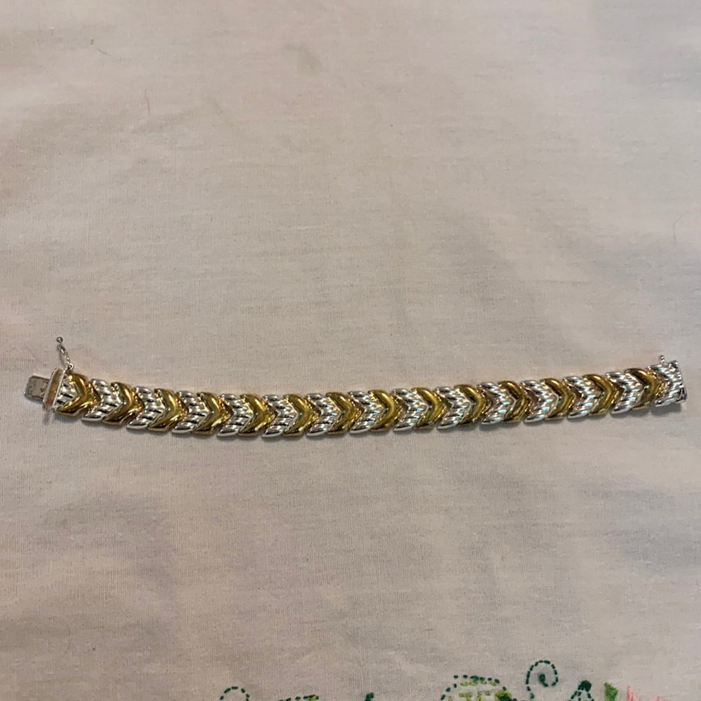 Two Toned Vintage Bracelet .925 Italian Made